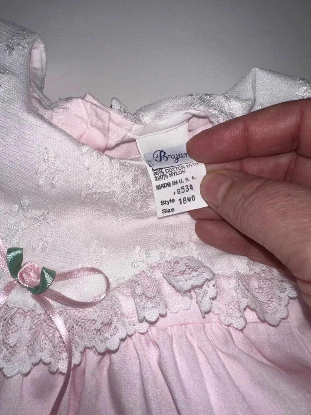 VINTAGE BRYAN 18 mo Months Pink FULL CIRCLE Pageant Lace Ruffles Dress